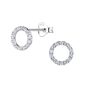 Silver Circle Stud Earrings24078