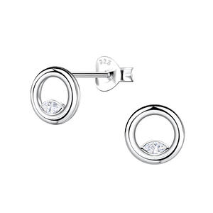 Silver Circle Stud Earrings24081