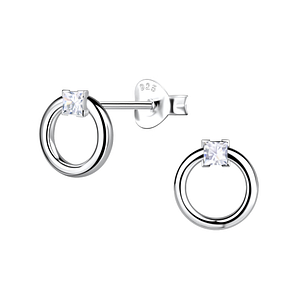 Silver Circle Stud Earrings24082