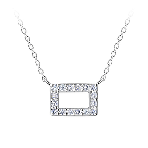 Silver Rectangle Necklace24191