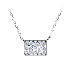 Silver Rectangle Necklace24192