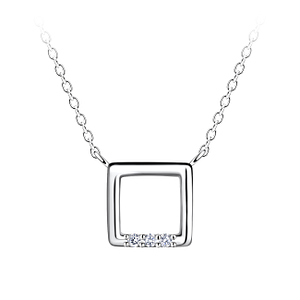 Silver Square Necklace24195