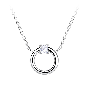 Silver Circle Necklace 24146