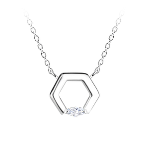 Silver Hexagon Necklace24150