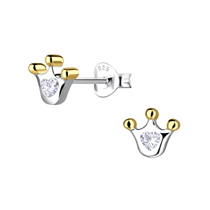 Silver Crown Stud Earrings24509