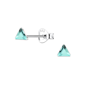 3mm Triangle Glass Silver Stud Earrings24727