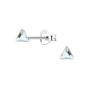 3mm Triangle Glass Silver Stud Earrings24727