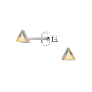3mm Triangle Glass Silver Stud Earrings24727