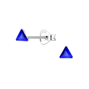 3mm Triangle Glass Silver Stud Earrings24727