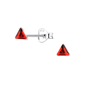 3mm Triangle Glass Silver Stud Earrings24727