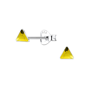 3mm Triangle Glass Silver Stud Earrings24727