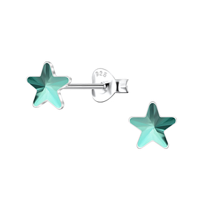 5mm Star Glass Silver Stud Earrings24736
