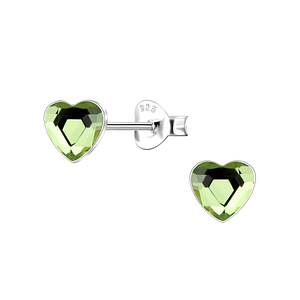 6mm Heart Crystal Silver Stud Earrings24737