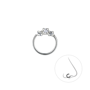 Silver Crystal Nose Ring25885