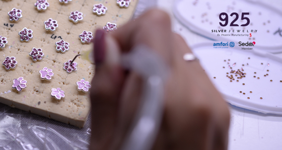 Stones Setting and Enamel Process In Our Wholesale Silver Jewelry Manufacturing Process