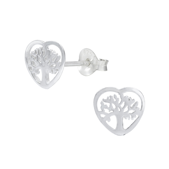 Silver Tree of Life Stud Earrings - 1053 Silver Tree of Life Stud Earrings - 1053