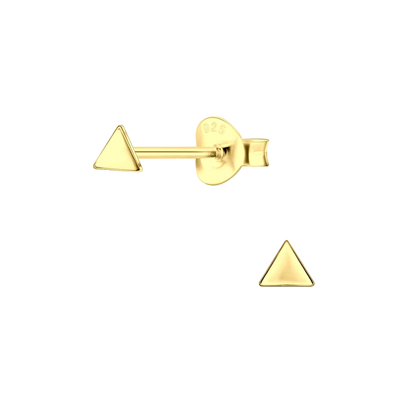 Silver Triangle Ear Studs - 4788
