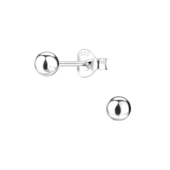 4mm Silver Ball Stud Earrings - 1730 4mm Silver Ball Stud Earrings - 1730