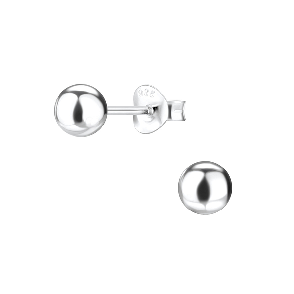 5mm Silver Ball Stud Earrings - 1731