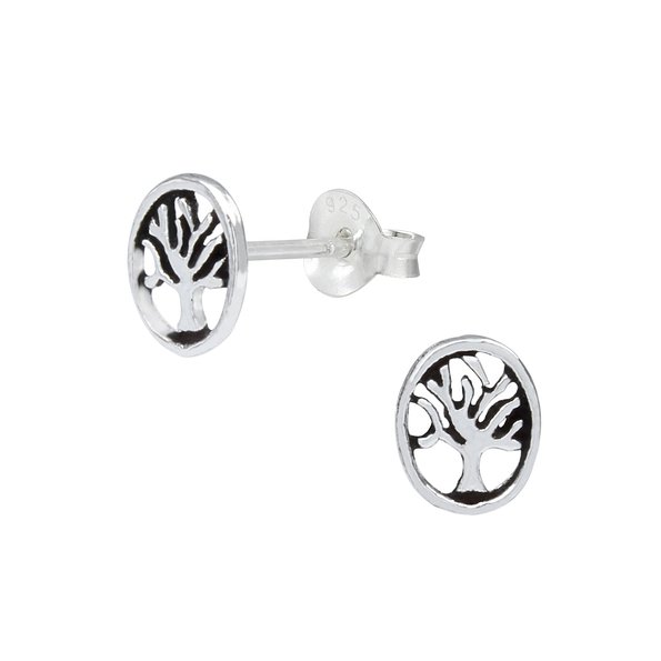 Silver Tree of Life Stud Earrings - 1099 Silver Tree of Life Stud Earrings - 1099