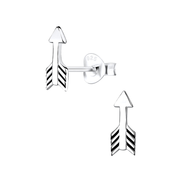 Silver Arrow Stud Earrings - 1063