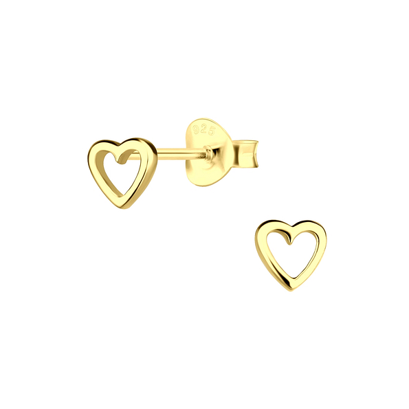 Silver Heart Stud Earrings - 16850
