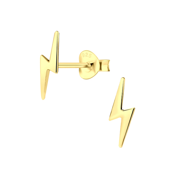 Silver Lightning Bolt Stud Earrings - 1166 Silver Lightning Bolt Stud Earrings - 1166