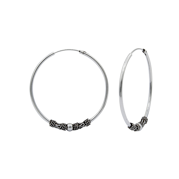 30mm Silver Bali Hoops - 1510 30mm Silver Bali Hoops - 1510
