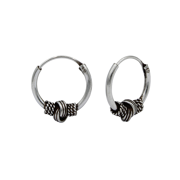 12mm Silver Bali Hoops - 1521