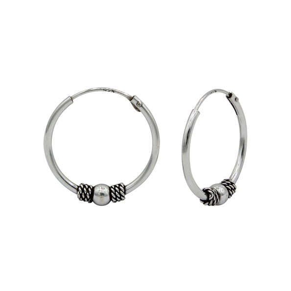 16mm Silver Bali Hoops - 1529