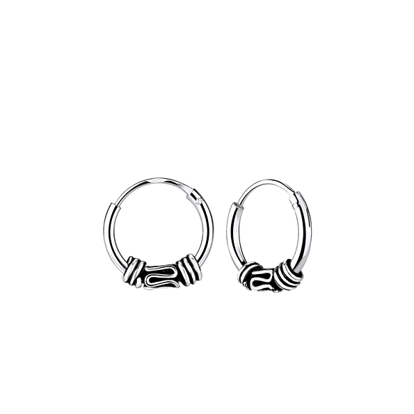 10mm Silver Bali Hoops - 1498 10mm Silver Bali Hoops - 1498