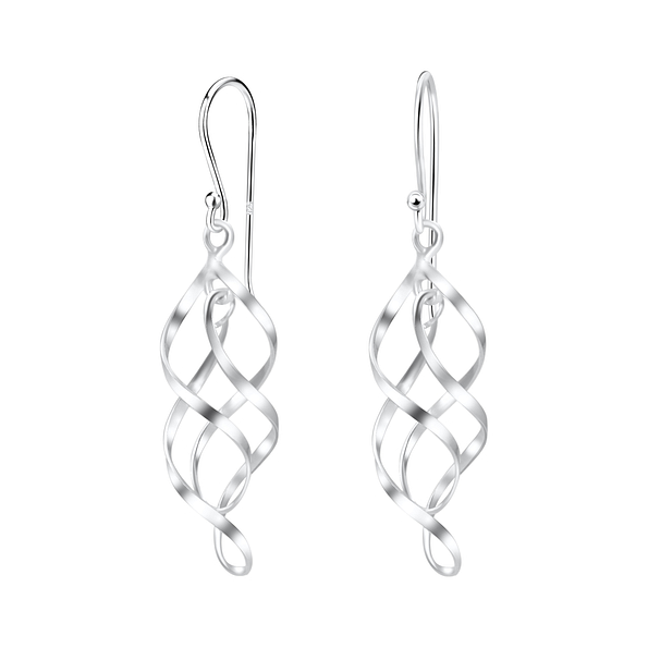 Silver Spiral Earrings - 1376