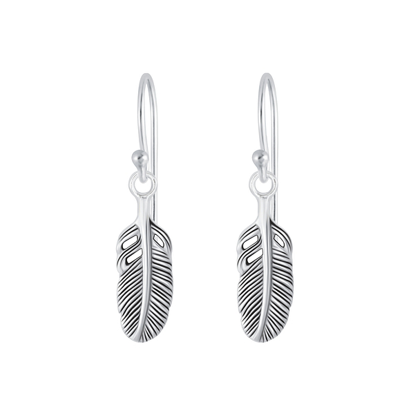 Silver Feather Earrings - 1350