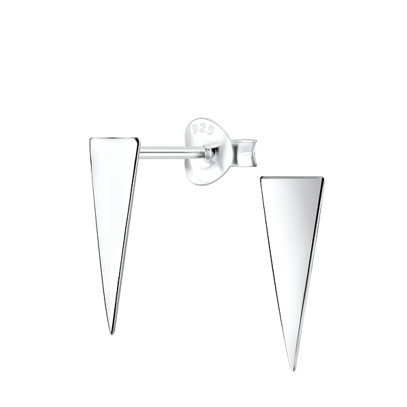 Silver Triangle Stud Earrings - 1243