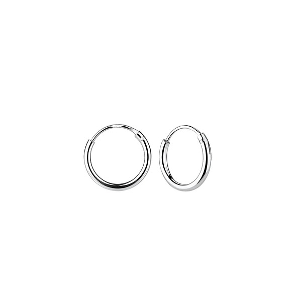 10mm Silver Hoop Earrings - 1311