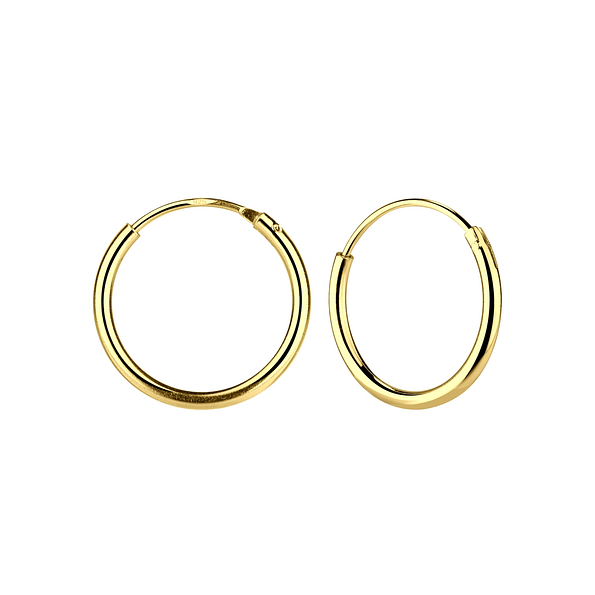 14mm Silver Hoop Earrings - 1314