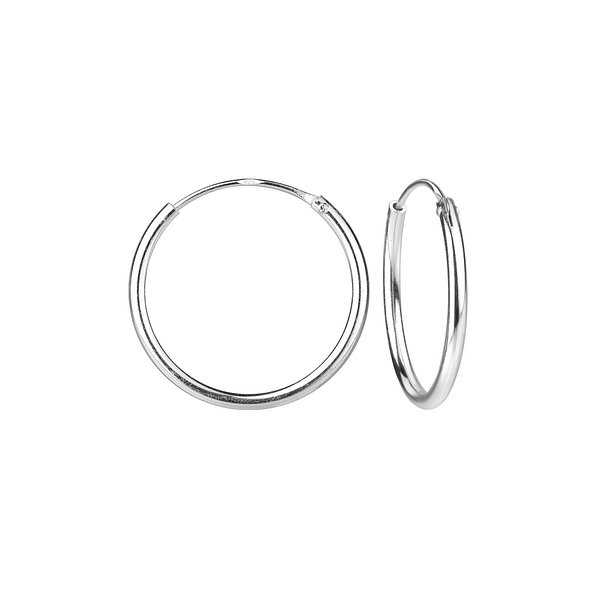 16mm Silver Hoop Earrings - 1316