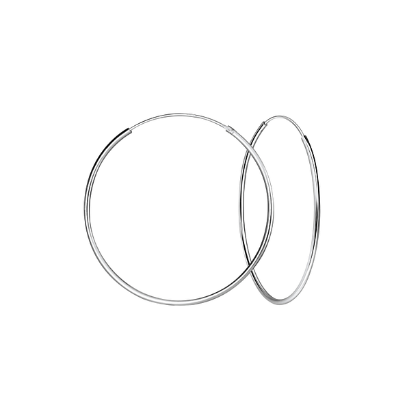 45mm Silver Hoop Earrings - 1327