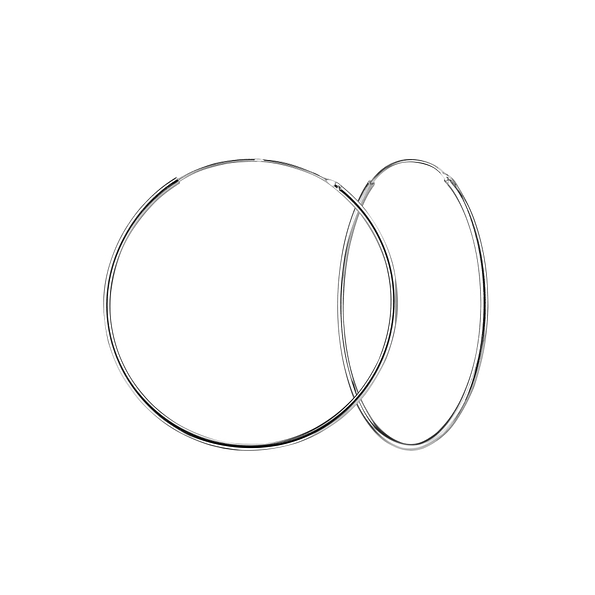 50mm Silver Hoop Earrings - 1328