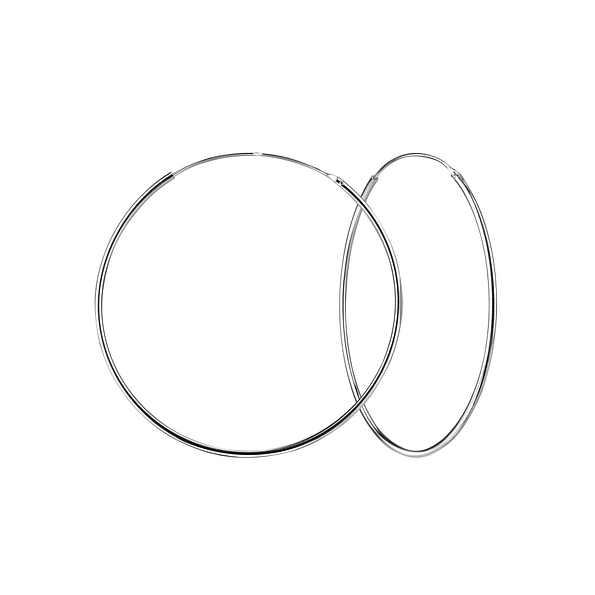 55mm Silver Hoop Earrings - 1329