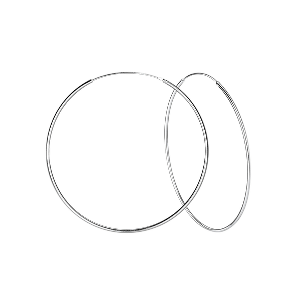 60mm Silver Hoop Earrings - 4489 60mm Silver Hoop Earrings - 4489