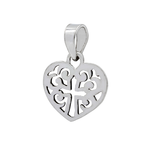 Silver Heart Pendant - 1449