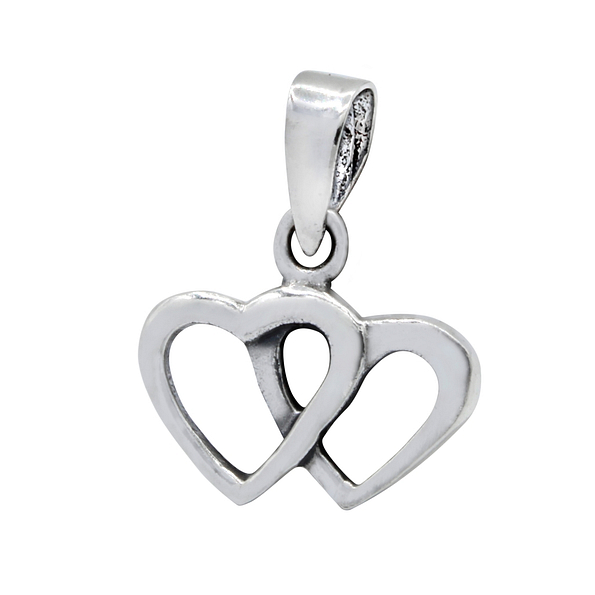 Silver Double Heart Pendant - 1450