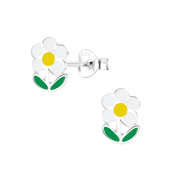 Silver Flower Stud Earrings - 1743 Silver Flower Stud Earrings - 1743