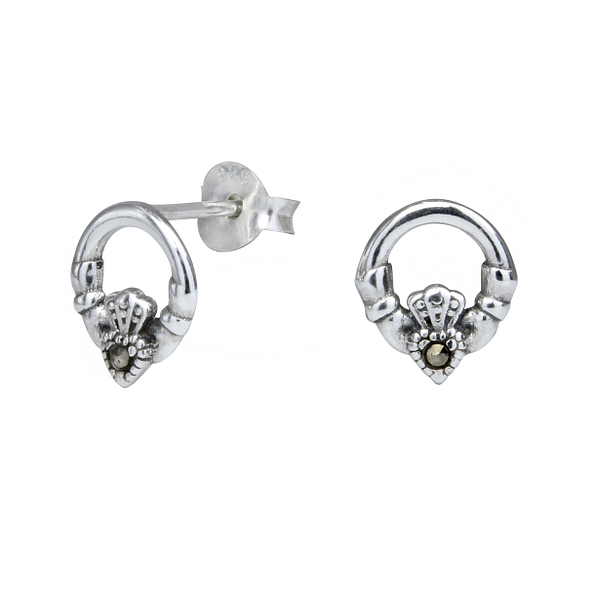 Silver Claddagh Stud Earrings - 1571 Silver Claddagh Stud Earrings - 1571
