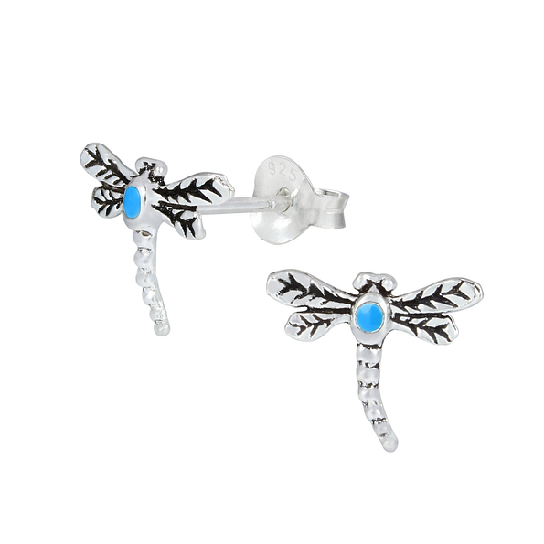 Silver Dragonfly Stud Earrings - 1573 Silver Dragonfly Stud Earrings - 1573
