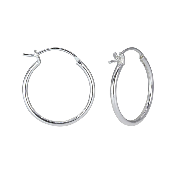 20mm Silver French Lock Hoop Earrings - Wholesale - 1614 20mm Silver French Lock Hoop Earrings - Wholesale - 1614