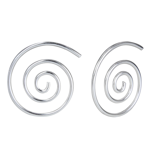 Silver Swirl Hoop Earrings - 1649