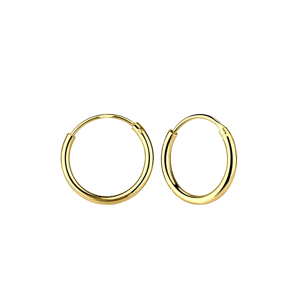 14mm Silver Hoop Earrings - 7479
