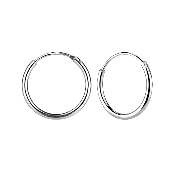 16mm Silver Hoop Earrings - 1666